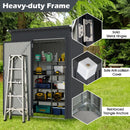 All-Weather Storage Shed With Top Sloping Design-Dark Grey