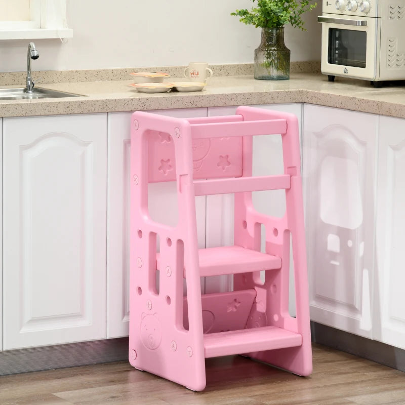 HOMCOM Kids Step Stool - Pink