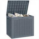 Outsunny 93L Plastic Garden Storage Box, Storage Container w/ Handles, Grey