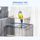 PawHut 59cm Bird Cage With Openable Top, Stand, Tray, Handles, Feeding Bowls