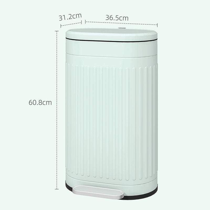 HOMCOM 30L Pedal Bin, Metal Kitchen Bin with Soft-close Lid