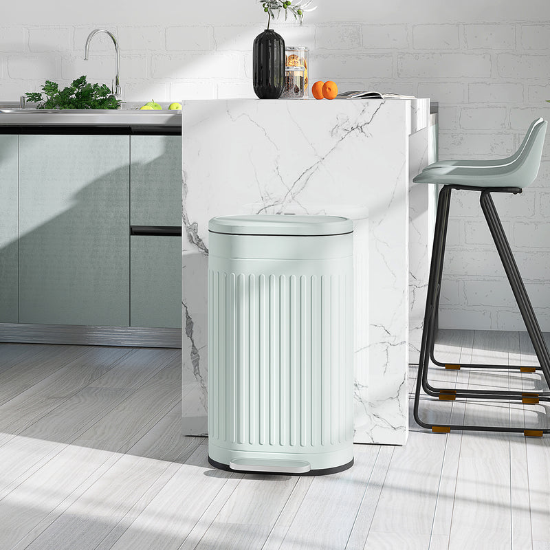 HOMCOM 30L Pedal Bin, Metal Kitchen Bin with Soft-close Lid