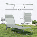 Outsunny 2 Pieces Sun Loungers Foldable Reclining Chair, Light Grey
