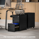 Vinsetto Lockable Mobile Filing Cabinet w/ 3 Drawers 30 x 43.5 x 60 cm