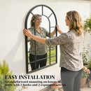 Outsunny Arched Mirror, Decorative Wall Mirrors, Black