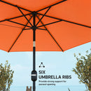 Outsunny 2.6M Garden Parasol Umbrella With Aluminium Pole, Tilt, Crank