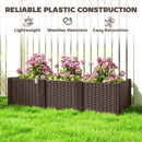 Outsunny Plastic Planter Box Kit, Modular Raised Bed for Flowers, Herbs
