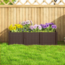 Outsunny Plastic Planter Box Kit, Modular Raised Bed for Flowers, Herbs