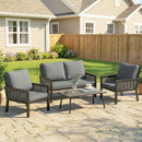 Outsunny Rattan Garden Furniture Set, Outdoor Furniture Conversation Set