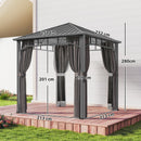 Outsunny 2.5 X 2.5 M Hardtop Gazebo With Galvanised Steel Roof And Sides