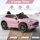 12V Kids Ride on Vehicle Aston Martin Licensed with Horn and Taillights-Pink