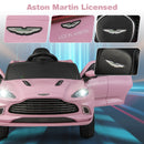 12V Kids Ride on Vehicle Aston Martin Licensed with Horn and Taillights-Pink