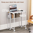 HOMCOM 63 Cm Foldable Computer Desk On Wheels For Small Spaces