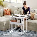 HOMCOM 63 Cm Foldable Computer Desk On Wheels For Small Spaces