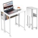 HOMCOM 63 Cm Foldable Computer Desk On Wheels For Small Spaces