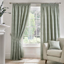 D & D Aveline Pencil Pleat Curtains in Green