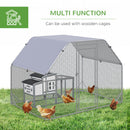 PawHut Chicken Run W/ Roof, Walk In Chicken Coop For 4-6 Chickens, Hen House