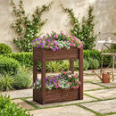 Outsunny Tiered Wooden Raised Planter, Raised Garden Bed on Legs