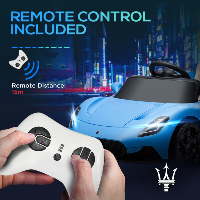 AIYAPLAY White Maserati MC20 Licensed 12V Kids Ride On Car W/ Remote