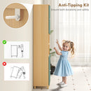 HOMCOM Tall Bathroom Cabinet with Adjustable Shelves and Open Shelves, Green