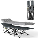 Outsunny Camping Bed For Adults With Mattress Folding Cot Light Grey