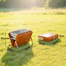Outsunny Charcoal BBQ Grill Portable with Tilting Grate Orange