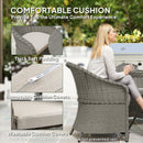 Outsunny Rattan Dining Set For 4 With Cushions And Umbrella Hole, Grey