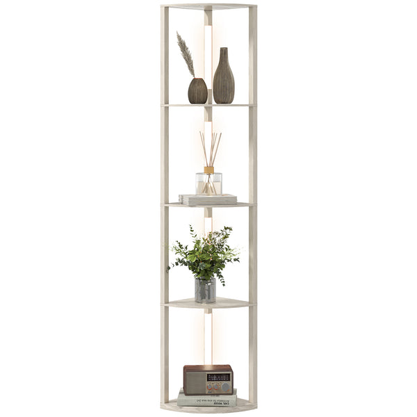 HOMCOM Corner Floor Lamp With Dimmable Warm White LED Light