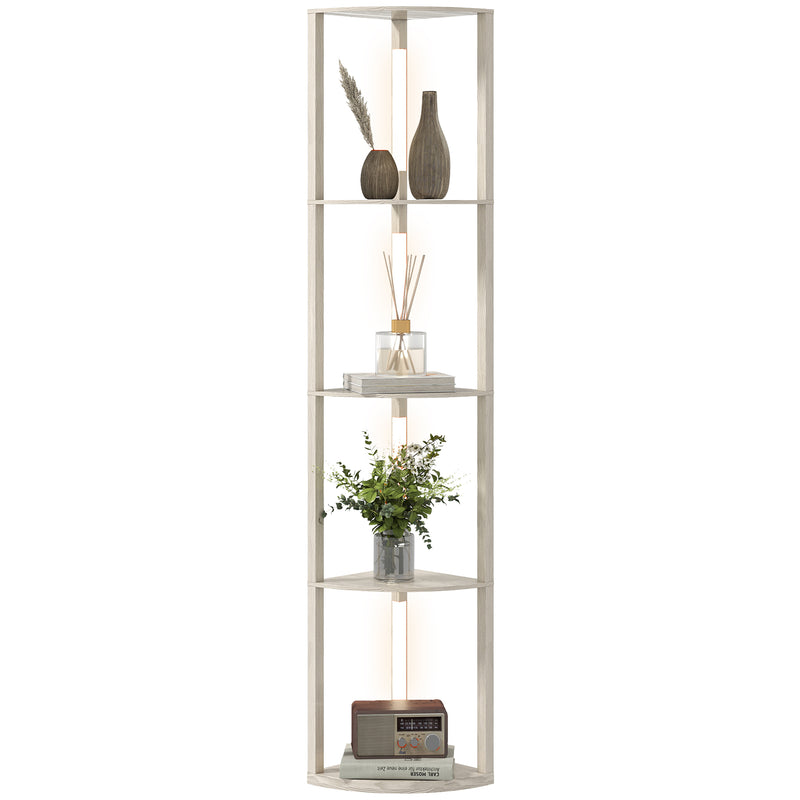 HOMCOM Corner Floor Lamp With Dimmable Warm White LED Light