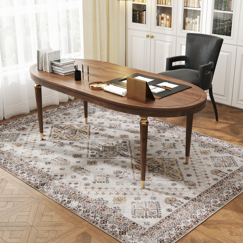 HOMCOM Flannel Non-Slip Washable Rug for Living Room,