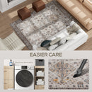 HOMCOM Flannel Non-Slip Washable Rug for Living Room,