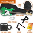 3rd Avenue Bass Guitar Starter Pack - Green