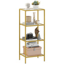 HOMCOM 4-Tier Shelving Unit Modern Glass Shelf Bookshelf For Home