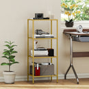 HOMCOM 4-Tier Shelving Unit Modern Glass Shelf Bookshelf For Home