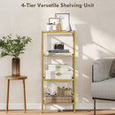 HOMCOM 4-Tier Shelving Unit Modern Glass Shelf Bookshelf For Home