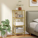 HOMCOM 4-Tier Shelving Unit Modern Glass Shelf Bookshelf For Home