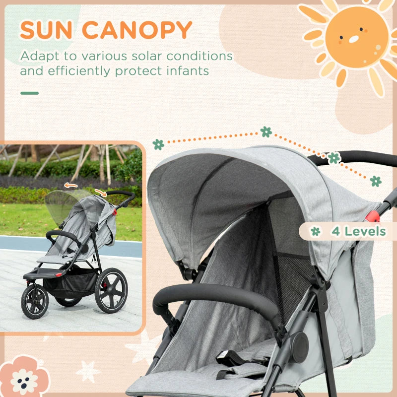 HOMCOM Baby Stroller Grey