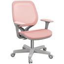 Vinsetto Office Chair, 360° Swivel Desk Chair With Security Wheels - Grey/Pink