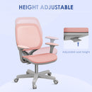 Vinsetto Office Chair, 360° Swivel Desk Chair With Security Wheels - Grey/Pink