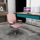 Vinsetto Office Chair, 360° Swivel Desk Chair With Security Wheels - Grey/Pink