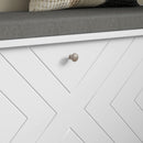 HOMCOM Shoe Bench With Flip Drawer, Cushion, 10 Pairs For Entryway White