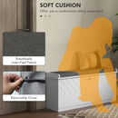 HOMCOM Shoe Bench With Flip Drawer, Cushion, 10 Pairs For Entryway White