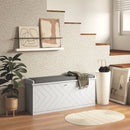 HOMCOM Shoe Bench With Flip Drawer, Cushion, 10 Pairs For Entryway White