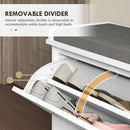 HOMCOM Shoe Bench With Flip Drawer, Cushion, 10 Pairs For Entryway White