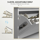 HOMCOM Shoe Bench With Flip Drawer, Cushion, 10 Pairs For Entryway White