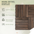 Outsunny 27pc Floor Tiles Interlocking Solid Wood DIY Deck Tiles Outdoor Black