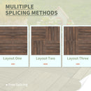 Outsunny 27pc Floor Tiles Interlocking Solid Wood DIY Deck Tiles Outdoor Black
