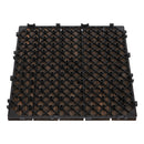 Outsunny 27pc Floor Tiles Interlocking Solid Wood DIY Deck Tiles Outdoor Black