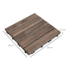Outsunny 27pc Floor Tiles Interlocking Solid Wood DIY Deck Tiles Outdoor Black
