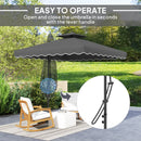Outsunny 2.5m Cantilever Garden Parasol Umbrella With Cross Base